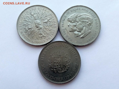 Великобритания 25 пенсов 3 монеты 1972, 1980, 1981 гг - 1