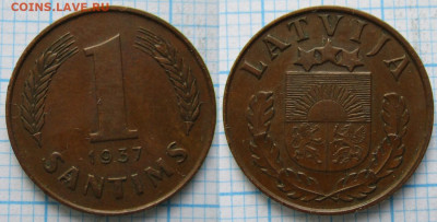 Латвия 1 сантим 1937 до 26-04-21 в 22:00 - Латвия 1 сантим 1937    213-К104-2789