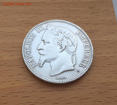 Крона Шайба Франция 5 франков 1870 Наполеон 3 Серебро - francija_5_frankov_1870_serebro_krona_shajba_napoleon_3 (5)
