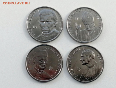 лот юбилейки Конго-ДРК 1 франк 25лет правления Павла II - 1