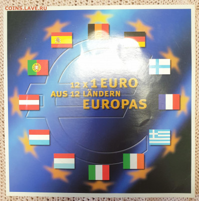 Набор ЕВРО монет: 1 евро (12шт). Буклет 1999-2002 - 20210402_104406