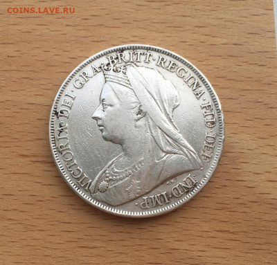 Великобритания 1 крона 1900 Королева Виктория Серебро Крона - velikobritanija_1_krona_1900_koroleva_viktorija_serebro_krona_shajba (3)