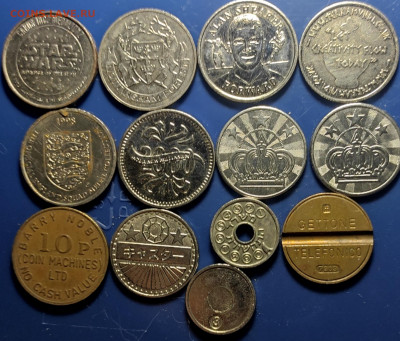 Иностранные жетоны разных годов 13 штук  ( с рубля) - IMG_20210809_214505