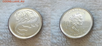 ФиКс -> Монеты мира по фиксированной цене - КАНАДА 10 центов 2001 Год добровольцев 20181019_154456