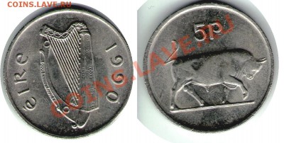 >L< Ирландия 5 пени 1990 (Бык) до 30.10.11 21:00 - Ирл_5_1990