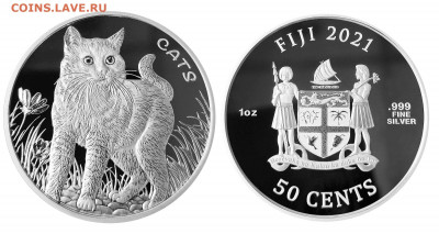 Кошки на монетах - 50-2021-3