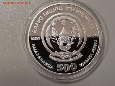 500 франков 2010 Руанда- Черепаха Ag999, до 23.10 - С Рыба-черепаха-2