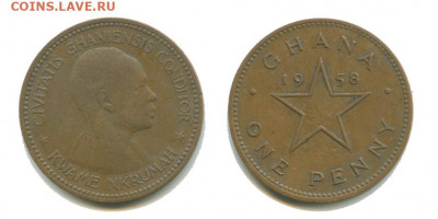 Гана 1 пенни 1958 до 22.00 мск. 05.11.2021 - гана 1 пенни 1958 2