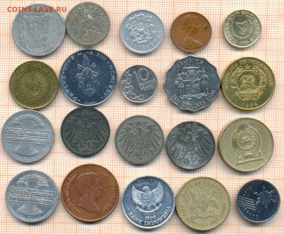 монеты разные 20 штук 9 от 5 руб. фикс цена - лист 9а 001