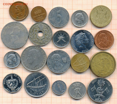 монеты разные 20 штук 10 от 5 руб. фикс цена - лист 10а 001