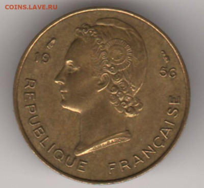 Французская Западная Африка, 10 франков 1956 до 22.11. - 1