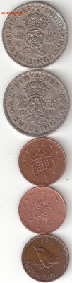Великобритания: 5 монет разных 0005 - British 5 монет разных Р 0005
