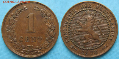 Нидерланды 1 цент 1878  до 26-11-21 в 22:00 - 13.60. -Нидерланды 1 цент 1878    002