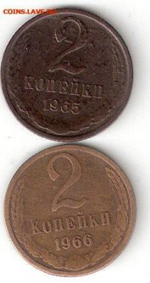 Погодовка СССР: 2коп 1965, 2коп 1966 ФИКС - 2к-1965,1966 Р