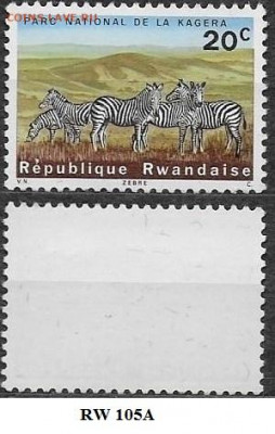 Марки Африки ФИКС 1965 Руанда Зебры - Руанда 1965. Зебры
