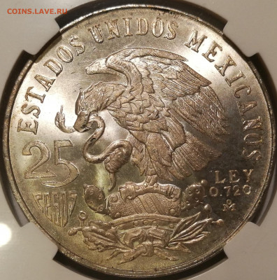 25 песо 1968 Мексика Олимпиада ннр ms67 - 4