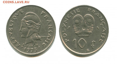 Фр. Полинезия 10 франков 1973, до 22.00 мск. 22.00 3.12.21 - фр полинезия 10 франков 1973