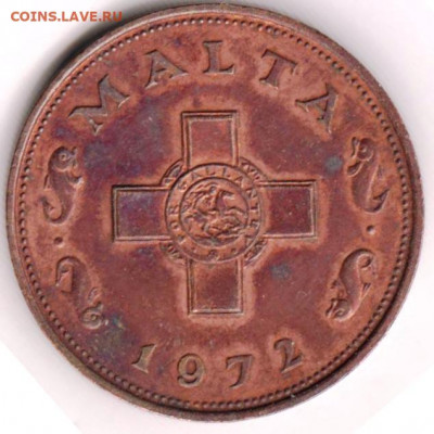 МАЛЬТА 1 цент 1972 г. до 12.12.21 г. в 23.00 - 020