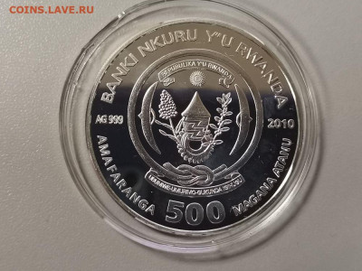 500 франков 2010 Руанда- Крылатка-зебра Ag999, до 25.12 - С Рыба-лев-2