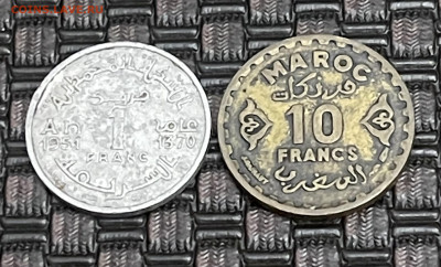 Французский Марокко 1 франк + 10 франков 1951 - 5DE6C606-C4FB-4489-894A-3447AA32FB18