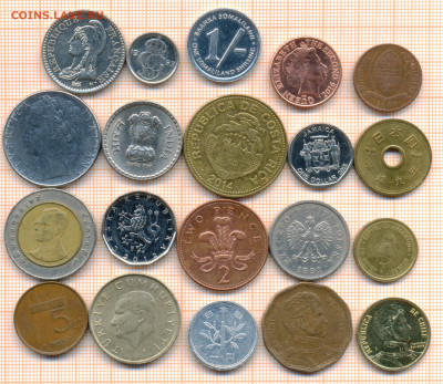 монеты разные 20 штук 14 от 5 руб. фикс цена - лист 14а 001