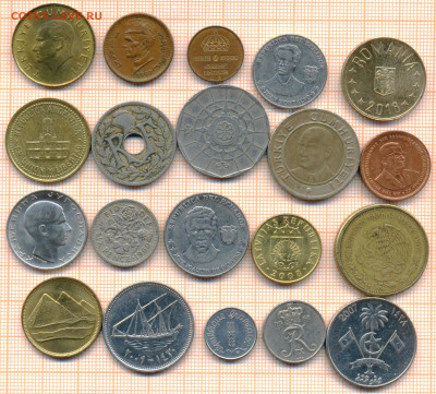 монеты разные 20 штук 10 от 5 руб. фикс цена - лист 10а 001