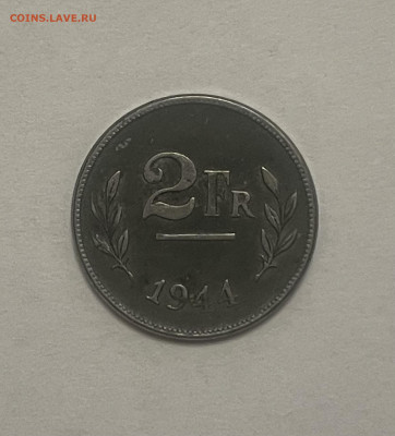 Бельгия 2 франка 1944 - ECB255F5-D458-4E72-901F-A7E1130ADF6B