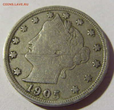 5 центов 1905 США №1 14.03.22 22:00 М - CIMG1737.JPG