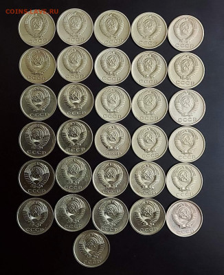 Погодовка СССР: 2коп - 31 монеты 1961-1991(нет 1966) - 2к ссср 31шт а  Рв Ts