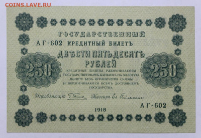 250 руб 1918 год AUNC - 18.03.22 в 22.00 - й 083