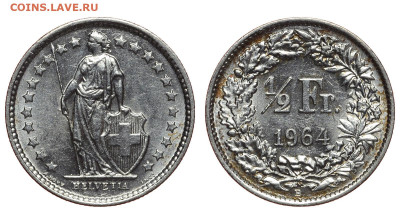 2 франка 1964 г. До 22.05.22. - Р976.JPG