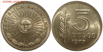 Браки на иностранных монетах - 5ps1977_sobre_1ps