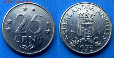 Нид. Антильские острова - 25 центов 1975 года до 14.06 - Нидерландские Антильские острова 25 центов, 1975