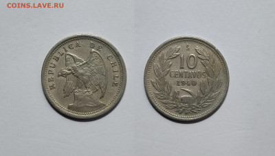 Чили 10 сентаво 1940 года, кондор -15.06 - IMG_20220610_193045