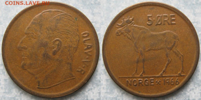 Норвегия 5 эре 1966 до 20-06-22 в 22:00 - Норвегия 5 эре 1966    3656