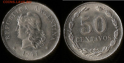Монеты достоинством "50", выпущенные в странах Америки - 5