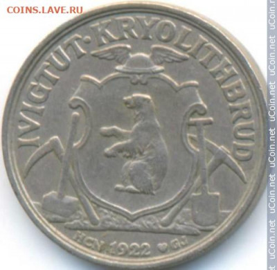 Монеты достоинством "50", выпущенные в странах Америки - greenland-50-ore-1922 (1)