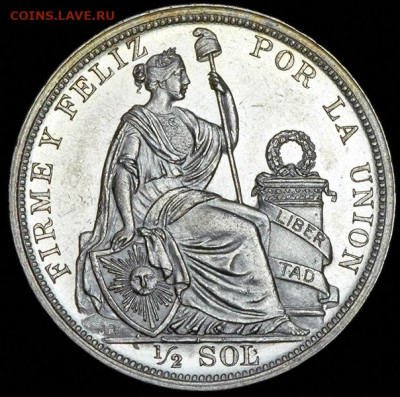 Монеты достоинством "50", выпущенные в странах Америки - 1-2-sol-1907-peru_32576-1