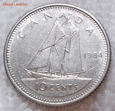 Канада 10 центов 1984 (Парусник) до 3 июля 22-00 мск - Канада 10 центов 1984 20220627_135132