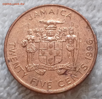 Ямайка 25 центов 1996 до 16 июля 22-00 мск - Ямайка 25 центов 1996 20220710_140532
