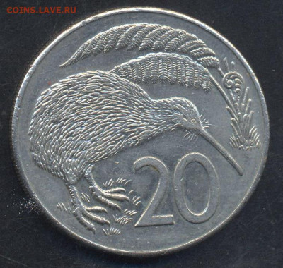 Новая Зеландия 20 центов 1986 г.17.08.2022 г. 22 -00 МСК. - Фиджи 20