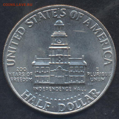 США 50 центов 1976 г. Филадельфия.17.08.2022 г. 22 -00 МСК. - полдоллара Филадельфия 1