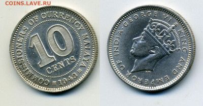Малайя 10 центов, 1943 - mala