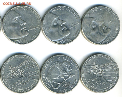 США 5 центов, 2005 200 лет экспедиции Льюиса и Кларка до 3го - USA5cent2005