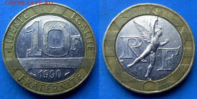 Франция - 10 франков 1990 года (БИМ) до 20.10 - Франция 10 франков, 1990
