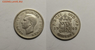 Великобритания 6 пенсов 1943 г Георг VI - 10.11 - IMG_20220327_181551