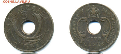 Британская Восточная Африка 5 центов, 1925 до 28.11 - EA5c1925