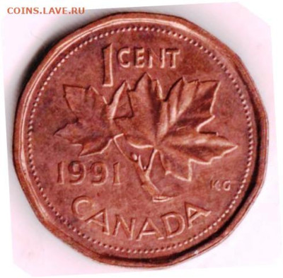 КАНАДА 1 цент 1991 г. до 01.01.23 г. в 23.00 - 068