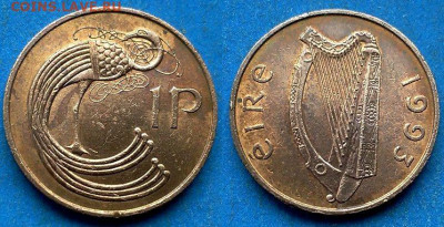 Ирландия - 1 пенни 1993 года до 28.01 - Ирландия 1 пенни, 1993