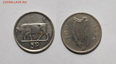 Ирландия 5 пенсов 1996 года малый тип - 21.02 - IMG_20230214_104956